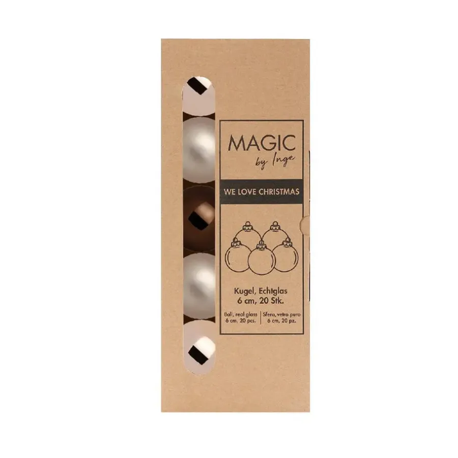 Inge-glas Christmas Goods Kerstballen - 20x stuks - bruin - glas - 6 cm
