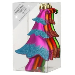 Inge-glas Christmas goods Kersthangers - 4x - sterren - gekleurd - 14.5 cm