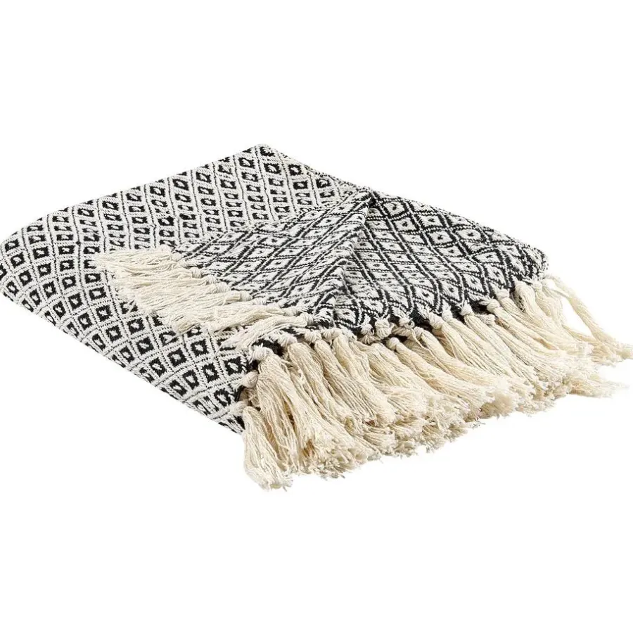 Plaids-Beliani CHYAMA - Plaid - Zwart - 125 x 150 cm - Katoen