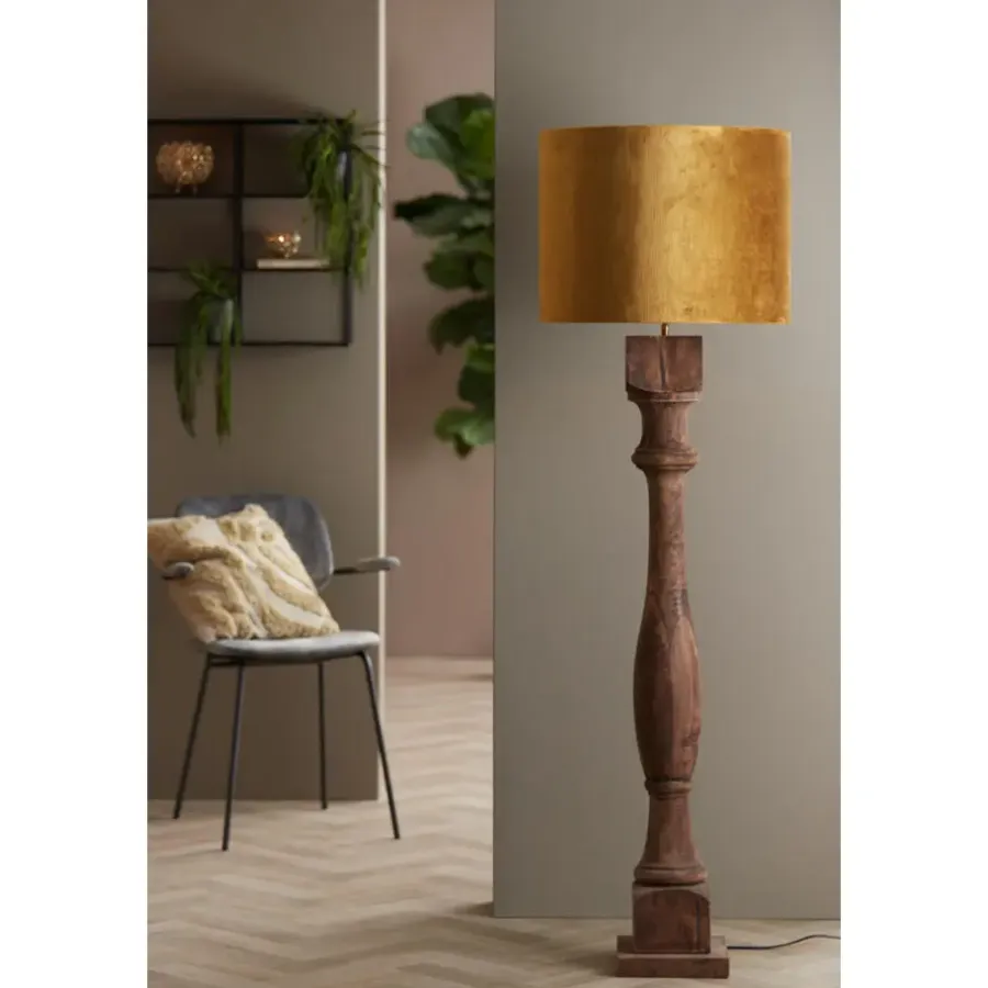 Light & Living Cilinder Lampenkap Gemstone - Goud - Ø50x38cm