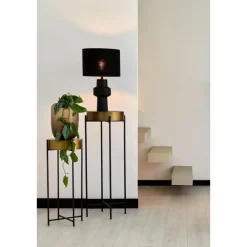 Light & Living Cilinder Lampenkap Livigno - Zwart - Ø35x25cm