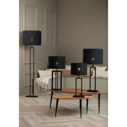Light & Living Cilinder Lampenkap Livigno - Zwart - Ø35x25cm