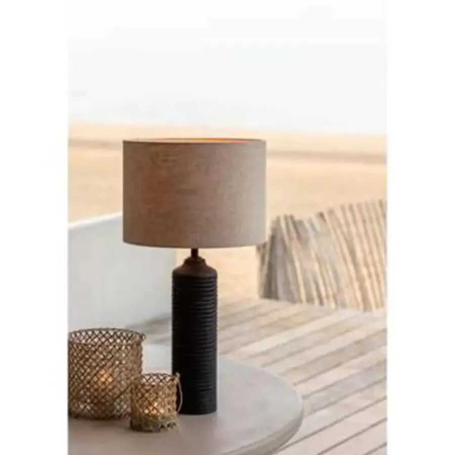 Light & Living Cilinder Lampenkap Livigno - Eiwit - Ø30 x 21 cm