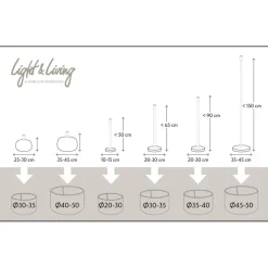 Light & Living Cilinder Lampenkap Livigno - Eiwit - Ø30 x 21 cm