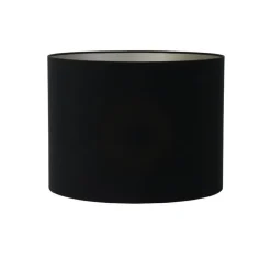 Lampenkappen-Light & Living Cilinder Lampenkap Velours - Zwart - Ø40x30cm