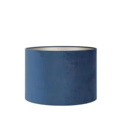 Lampenkappen-Light & Living Cilinder Lampenkap Velours - Petrol Blue - Ø30x21cm