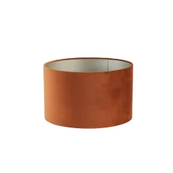 Lampenkappen-Light & Living Cilinder Lampenkap Velours - Terra - Ø30x21cm