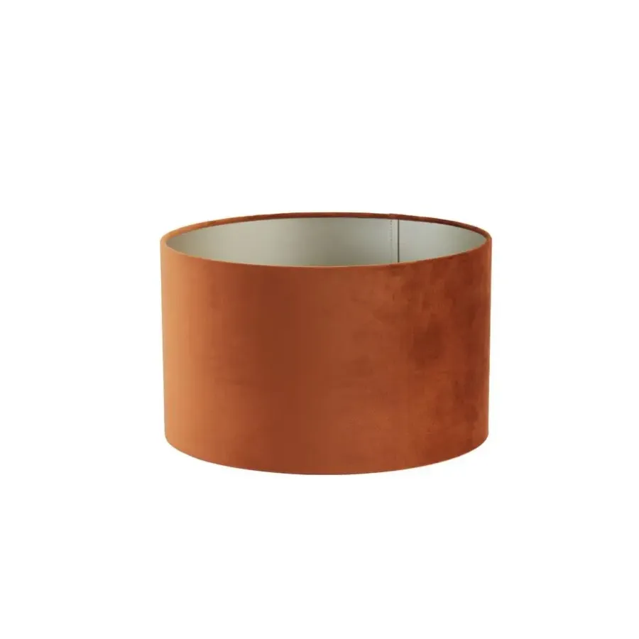 Lampenkappen-Light & Living Cilinder Lampenkap Velours - Terra - Ø40x30cm