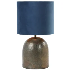Light & Living Cilinder Lampenkap Velours - Petrol Blue - Ø35x30cm