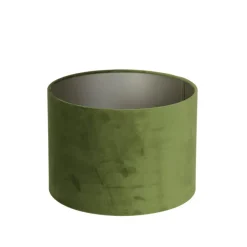 Light & Living Cilinder Lampenkap Velours - Olive Green - Ø30x21cm