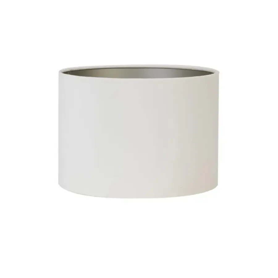 Lampenkappen-Light & Living Cilinder Lampenkap Velours - Wit - Ø40x30cm