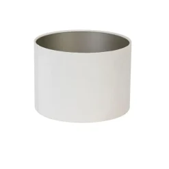 Lampenkappen-Light & Living Cilinder Lampenkap Velours - Wit - Ø40x30cm