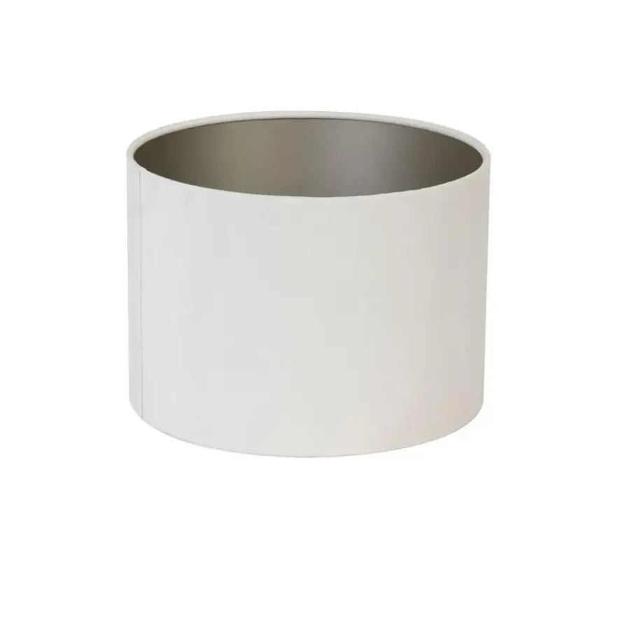 Lampenkappen-Light & Living Cilinder Lampenkap Velours - Wit - Ø40x30cm