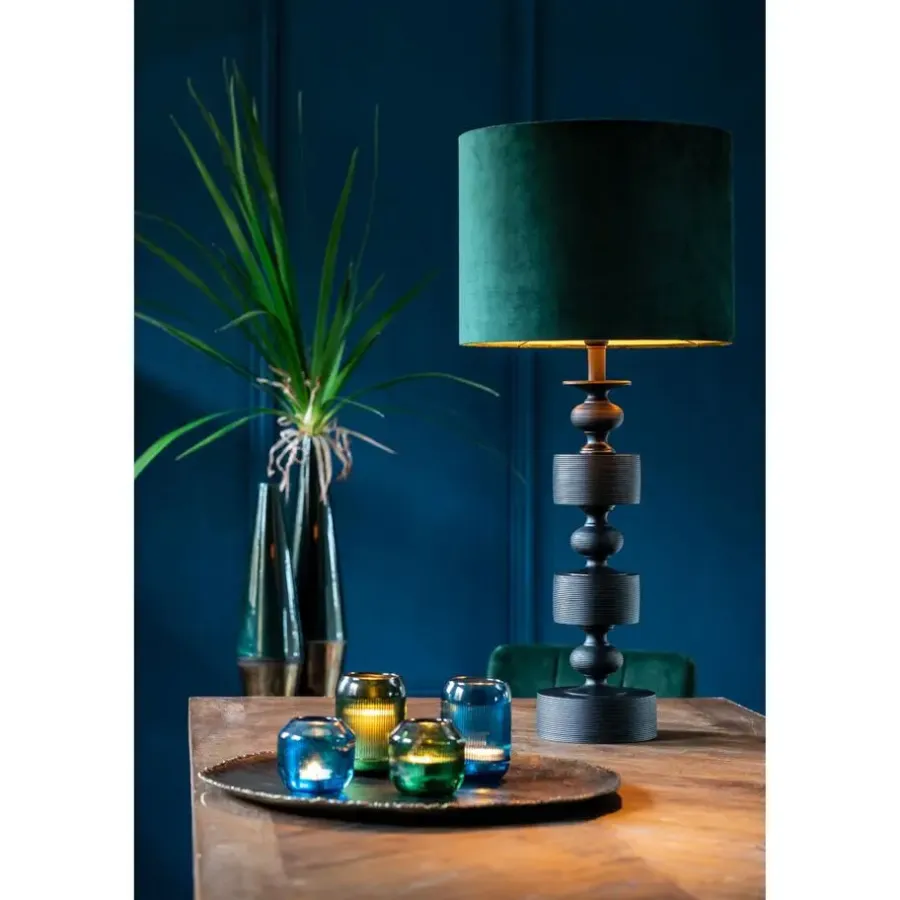 Light & Living Cilinder Lampenkap Velours - Dutch Green - Ø40x30cm