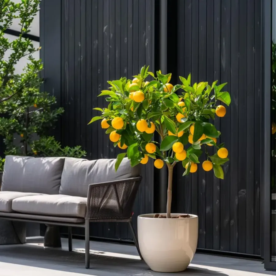 Planten|Tuinplanten-Plant in a Box Citroenboom - Citrus limon - Hoogte 60-70cm - ⌀19cm