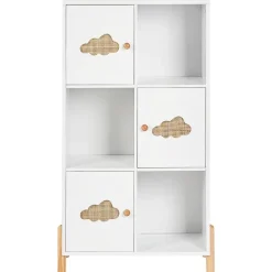 Leen Bakker CLOUDY - Boekenkast - Wit/Lichthout - MDF