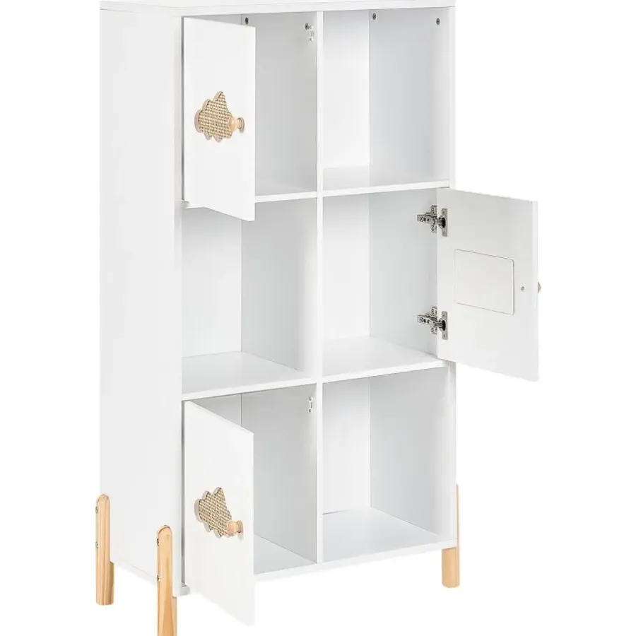Leen Bakker CLOUDY - Boekenkast - Wit/Lichthout - MDF