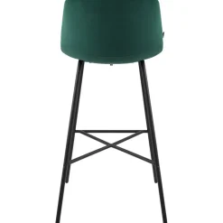 CLP Barkruk Altona zwart Frame - Fluweel - groen
