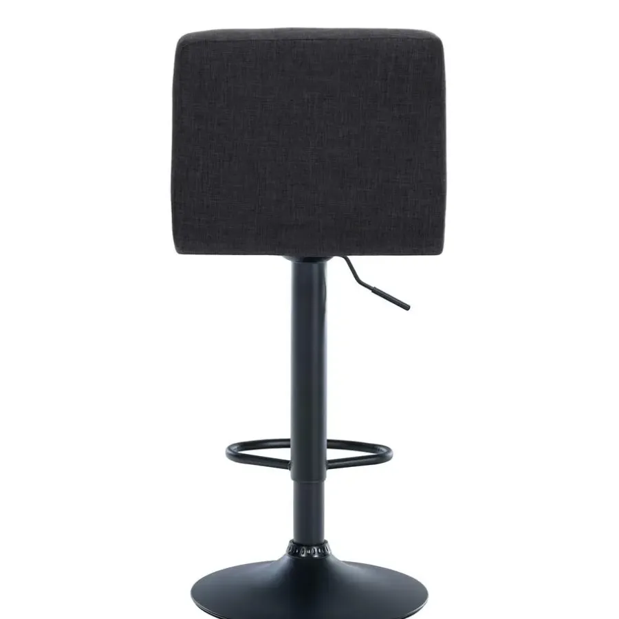 CLP Barkruk Calma zwart Frame - Stof - donkergrijs
