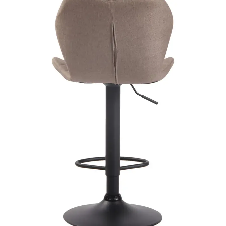 Barkrukken-CLP Barkruk Cork zwart Frame - Stof - taupe