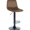 CLP Barkruk Divo zwart Frame - Fluweel - bruin