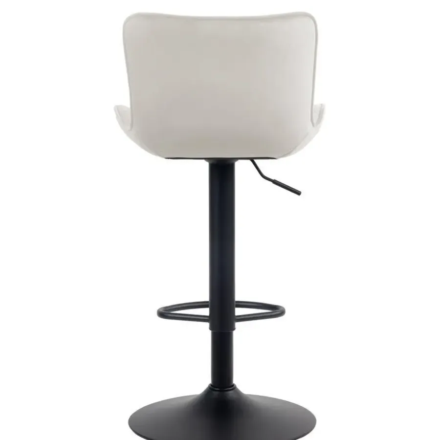 Barkrukken-CLP Barkruk Emma zwart Frame - Fluweel - creme