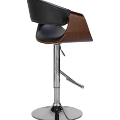 CLP Barkruk Foley chroom Frame - Kunstleer - walnoot/zwart