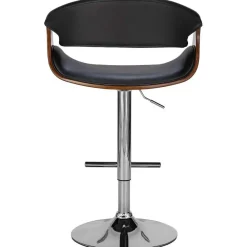 CLP Barkruk Foley chroom Frame - Kunstleer - walnoot/zwart