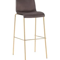 CLP Barkruk Hoover goud Frame - Fluweel - bruin