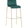 Barkrukken-CLP Barkruk Hoover goud Frame - Fluweel - groen
