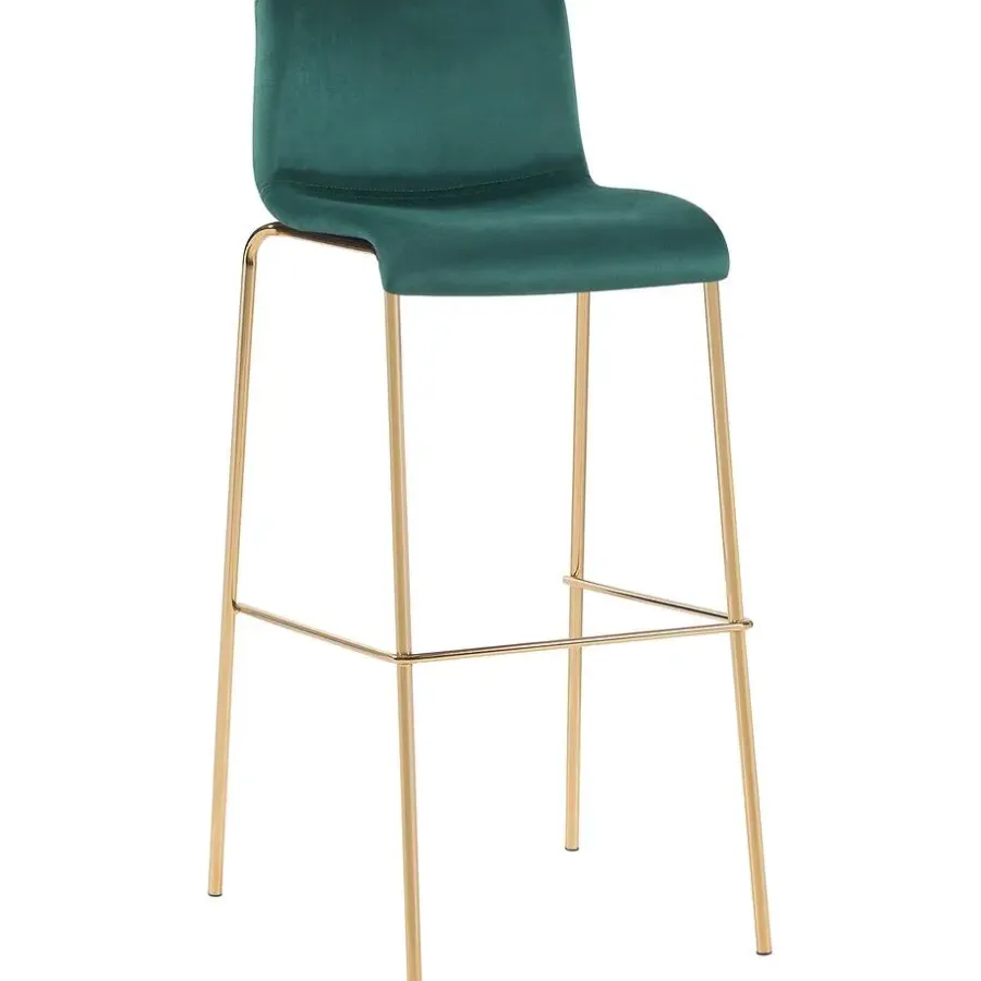 Barkrukken-CLP Barkruk Hoover goud Frame - Fluweel - groen