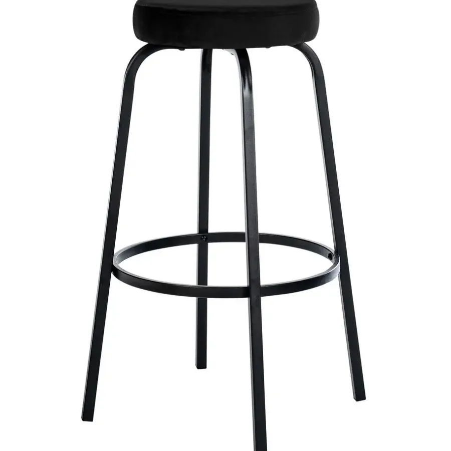 CLP Barkruk Kamari mat zwart Frame - Fluweel - zwart