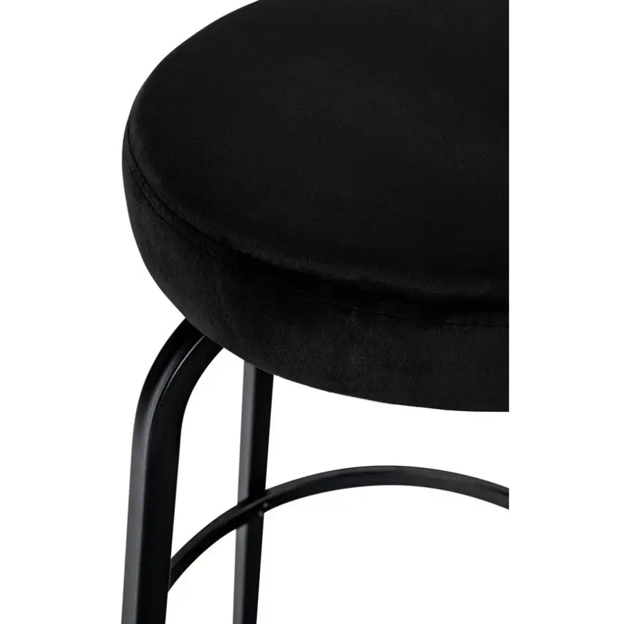 CLP Barkruk Kamari mat zwart Frame - Fluweel - zwart