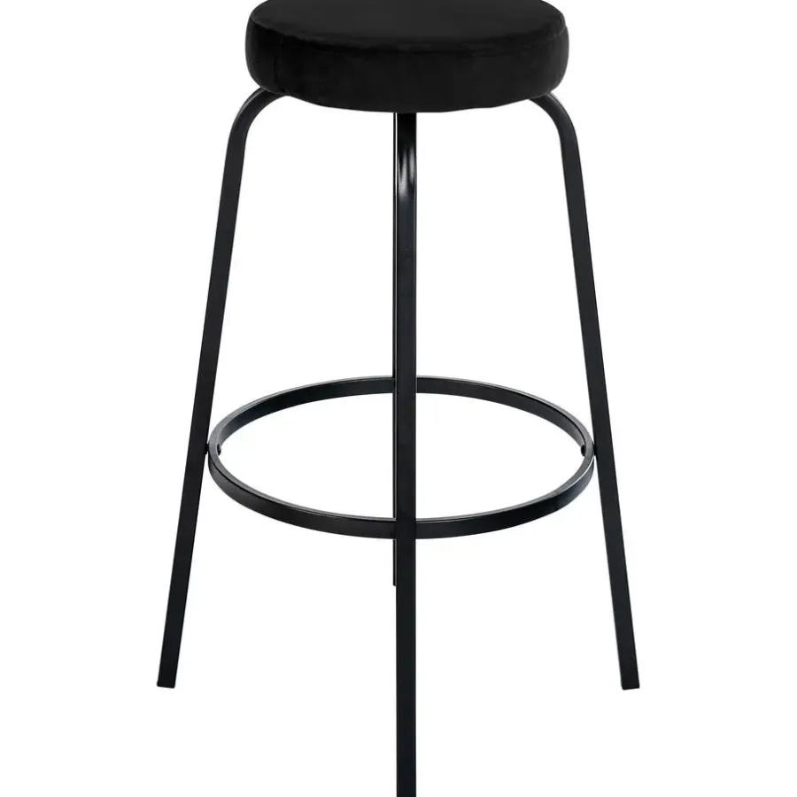 CLP Barkruk Kamari mat zwart Frame - Fluweel - zwart