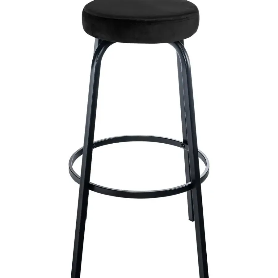 CLP Barkruk Kamari mat zwart Frame - Fluweel - zwart
