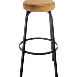 CLP Barkruk Kamari mat zwart Frame - Fluweel - koffie