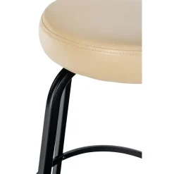 Barkrukken-CLP Barkruk Kamari mat zwart Frame - Kunstleer - creme