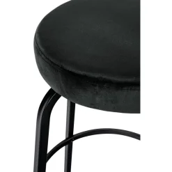 CLP Barkruk Kamari mat zwart Frame - Fluweel - donkergrijs
