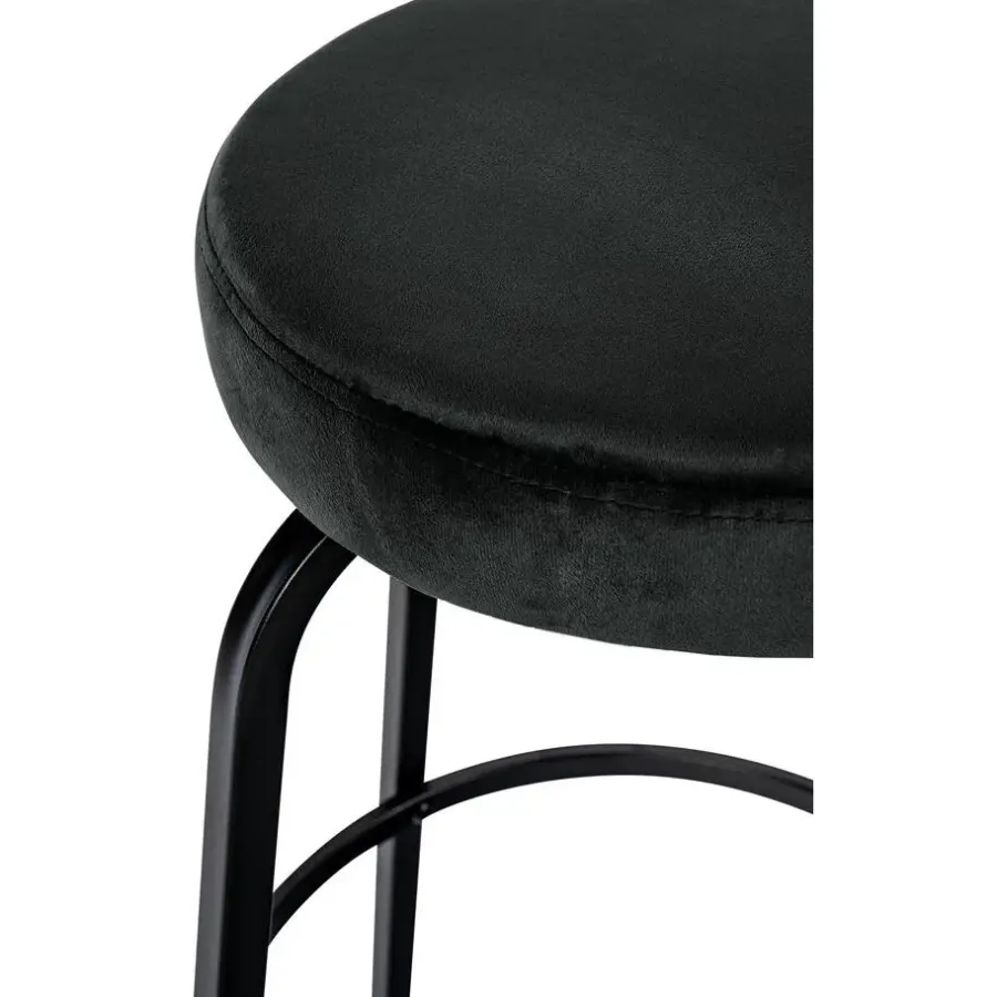 CLP Barkruk Kamari mat zwart Frame - Fluweel - donkergrijs