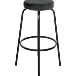 CLP Barkruk Kamari mat zwart Frame - Fluweel - donkergrijs