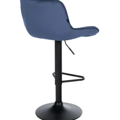 Barkrukken-CLP Barkruk Kasson zwart Frame - Fluweel - blauw