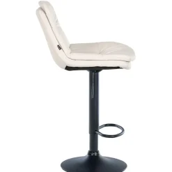 CLP Barkruk Laurel zwart Frame - Kunstleer - wit