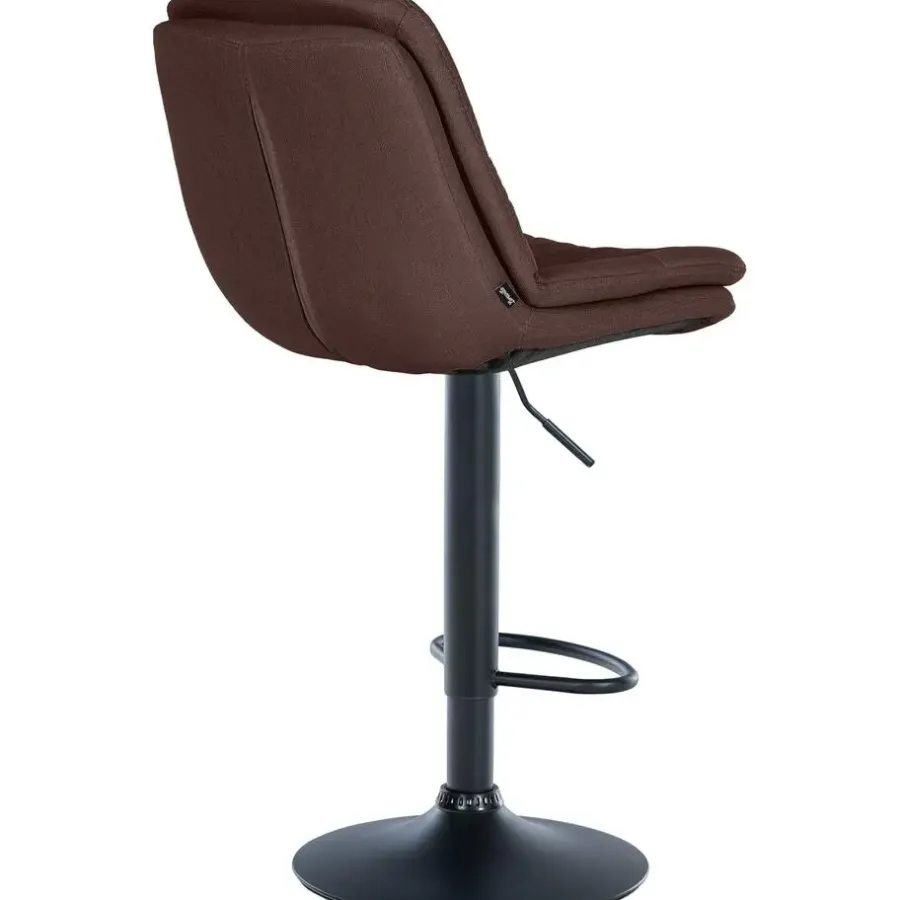 Barkrukken-CLP Barkruk Laurel zwart Frame - Stof - bruin