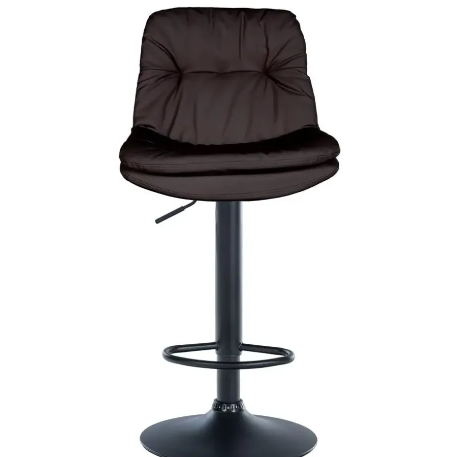 CLP Barkruk Laurel zwart Frame - Kunstleer - bruin