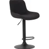CLP Barkruk Lentini zwart Frame - Stof - zwart