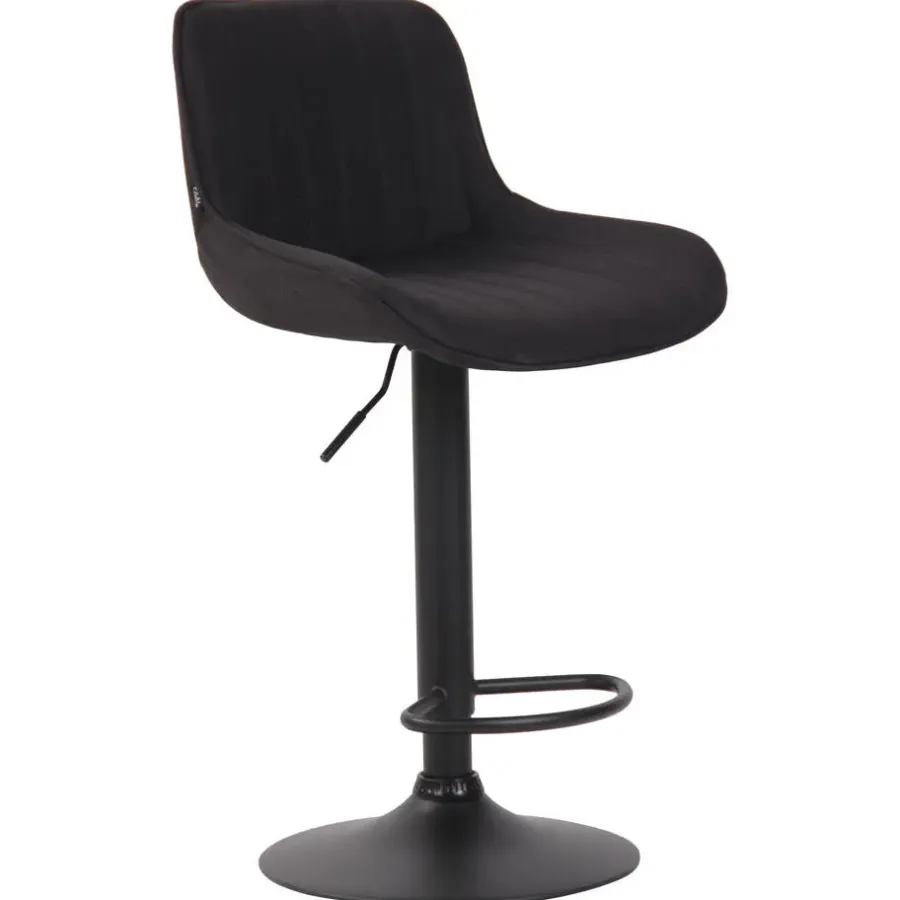 CLP Barkruk Lentini zwart Frame - Stof - zwart