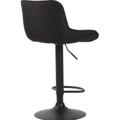 CLP Barkruk Lentini zwart Frame - Stof - zwart