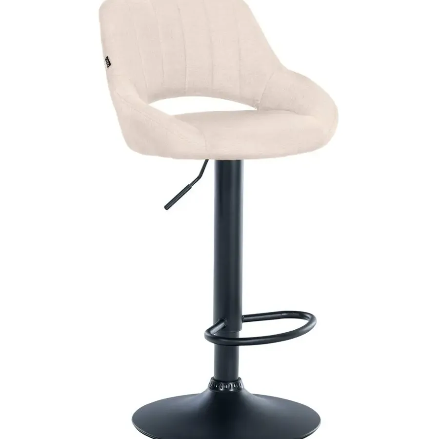 Barkrukken-CLP Barkruk Milet zwart Frame - Stof - creme