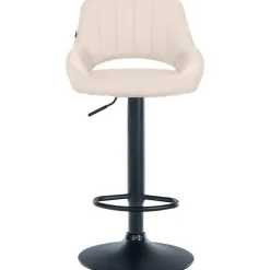 Barkrukken-CLP Barkruk Milet zwart Frame - Stof - creme