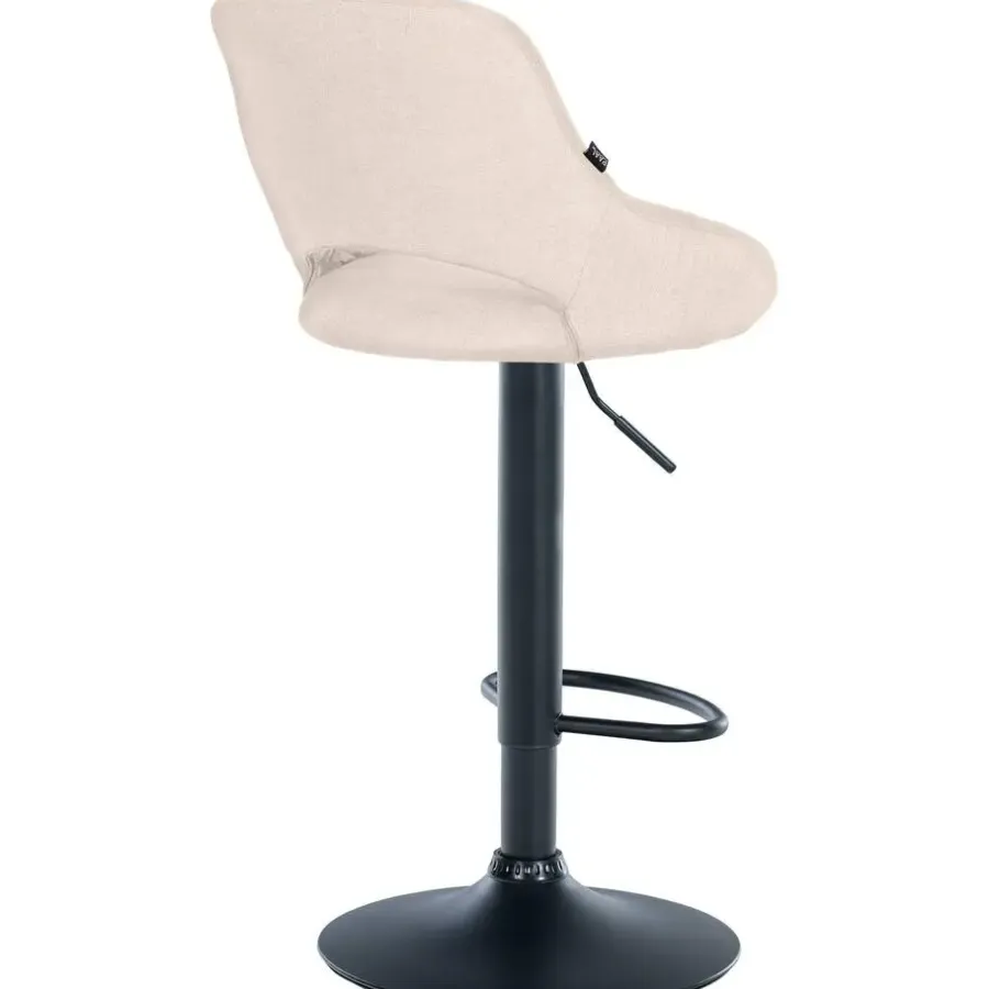 Barkrukken-CLP Barkruk Milet zwart Frame - Stof - creme